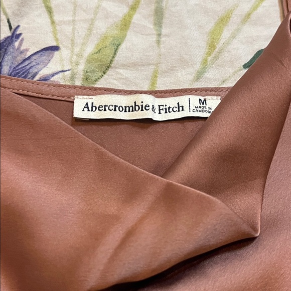 Abercrombie & Fitch pink Satin Cowl-Neck Bodysuit - Picture 2 of 4